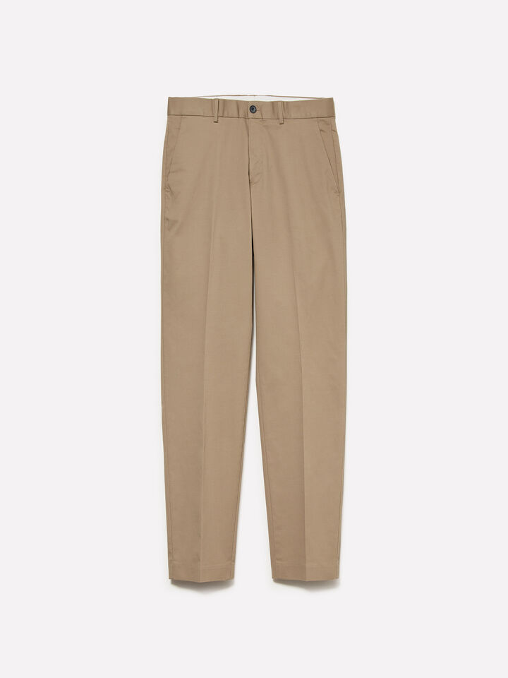 Dove gray slim comfort fit trousers - men's slim fit trousers - Beige | Sisley image number 1